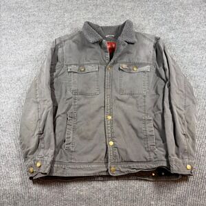 Coleman Jacket Men's L Sherpa Lined Canvas Work Gray Trucker Outdoor Utility